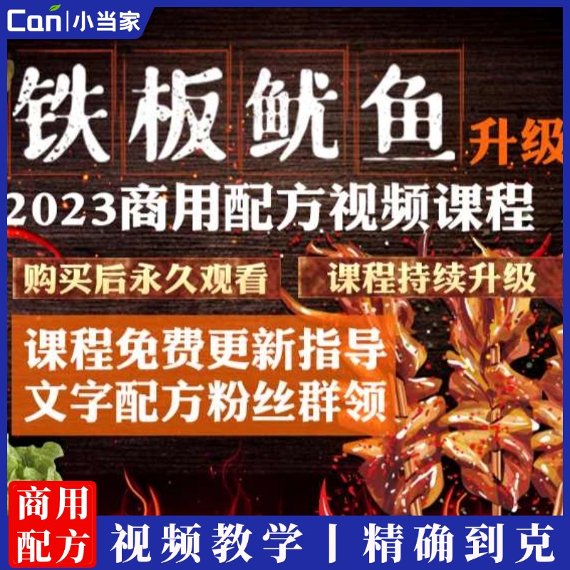 商用铁板鱿鱼小吃技术配方培训铁板烧烤鱿鱼秘制酱料制作视频教程-餐饮小当家