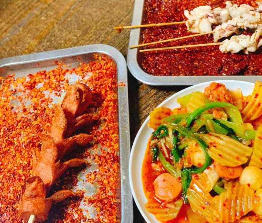 辽宁抚顺辣盆盆实体店麻辣盆技术小肉串配方特色小吃炸货饮品全套教程