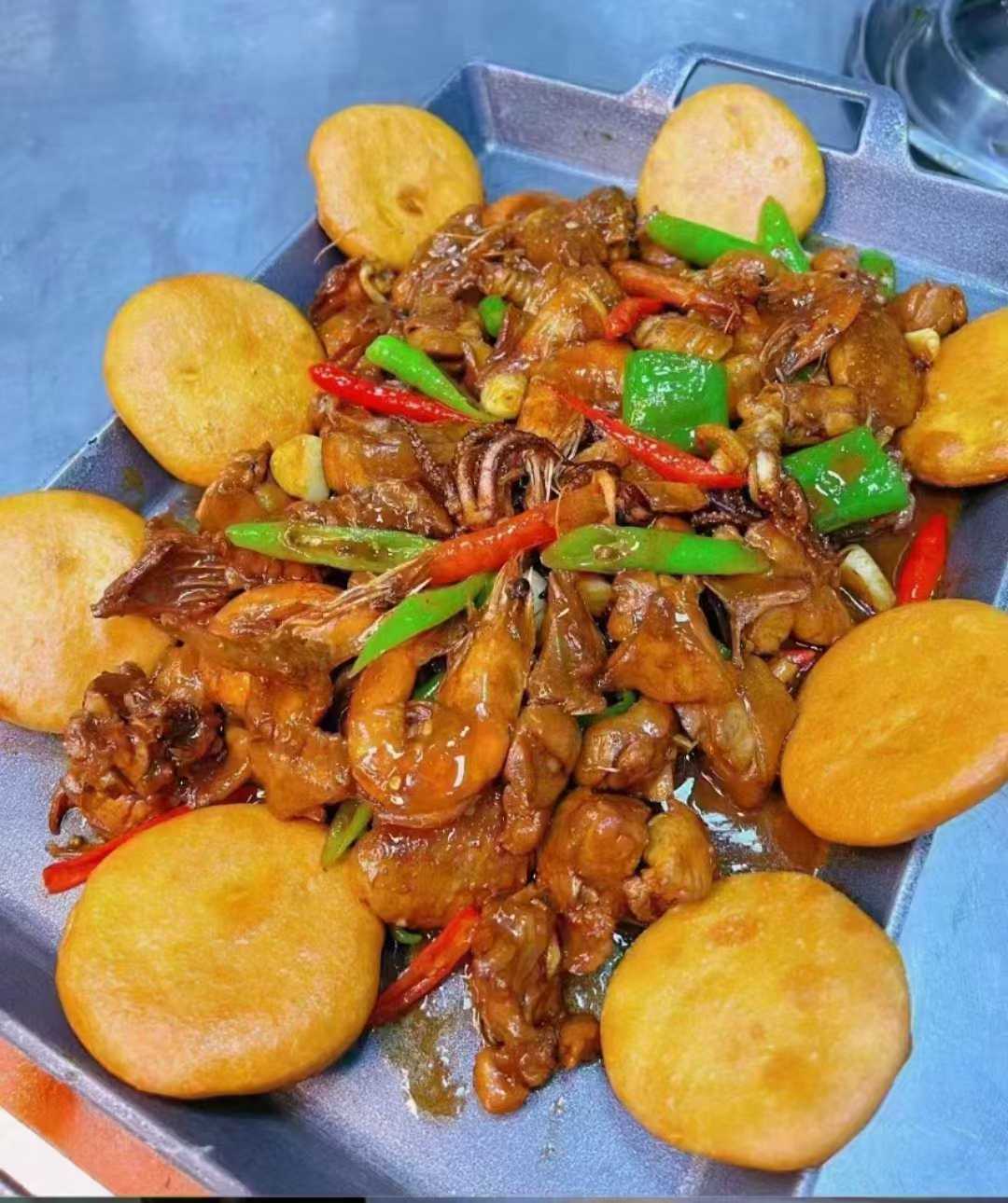 特色招牌海鲜鸡技术配方视频教程海鲜炒鸡开店商用做法特色小吃