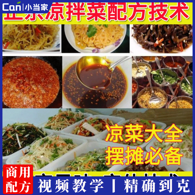 自选凉菜做法技术配方教程 四川凉拌菜制作大全摆摊开店技术-餐饮小当家