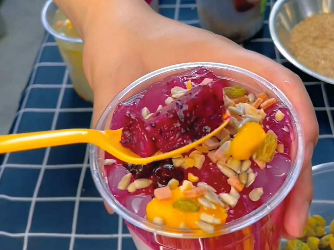 网红冰粉技术配方夏日开店创业项目技术视频教程红糖水果冰粉摆摊创业