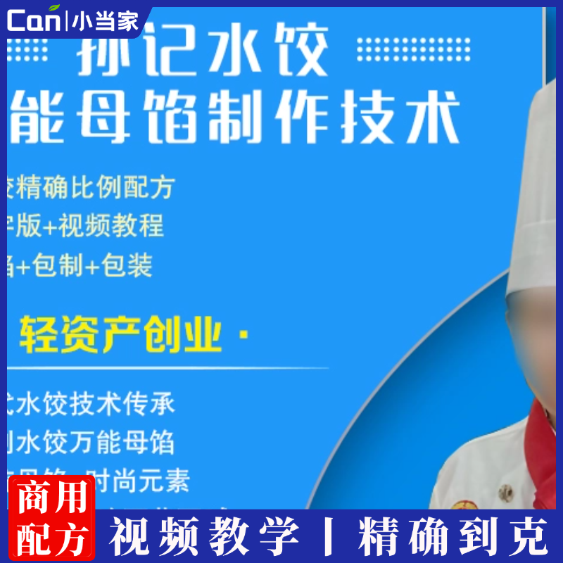 商用孙记水饺技术肉馅素馅饺子调馅母馅配方和面教程开店视频教学资料-餐饮小当家
