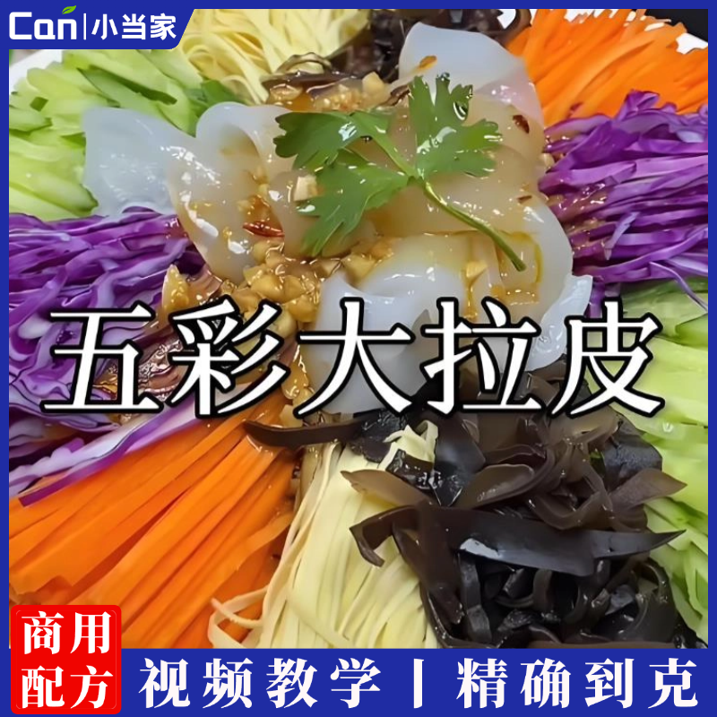 东北五彩大拉皮的做法家常菜五彩拉皮凉拌菜视频-餐饮小当家