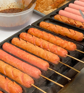 网红黄金脆皮淀粉肠商用开店出摊文字视频小吃配方核心技术教学