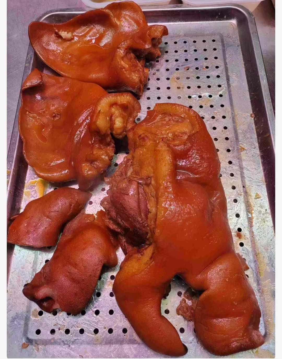 特色猪头肉水晶皮冻猪头肉焖子技术配方熟食卤菜资料教程培训制作视频教学